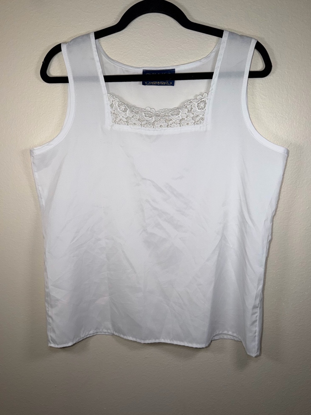 Vintage Willow Ridge White Lace Sheer Cottage Victorian Fairy Tank Top 80s 90s